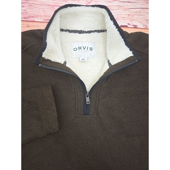 Orvis Classic Collection Mens 1/4-Zip Fleece Sweater Jacket XL - Picture 4 of 7